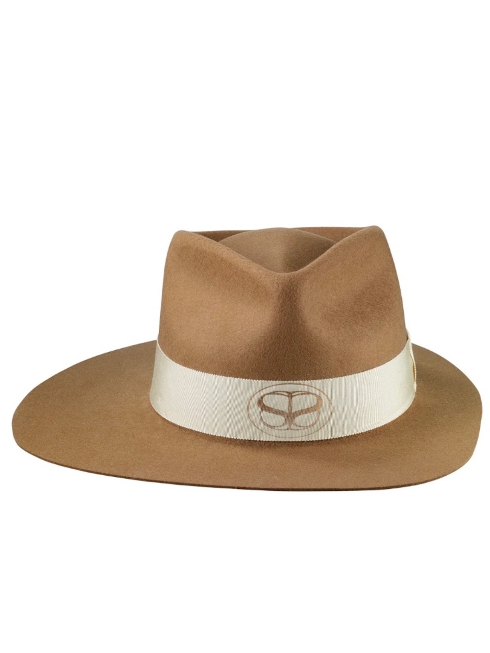SIMONE I SMITH Moody Monday “Romantic” SIS Camel Fedora Hat Size M 7.25